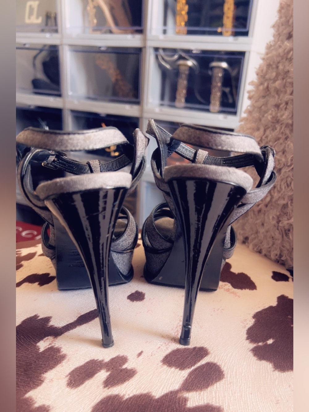 💯 Auth Saint Laurent Tribute Platform Sandals - Picture 3 of 7